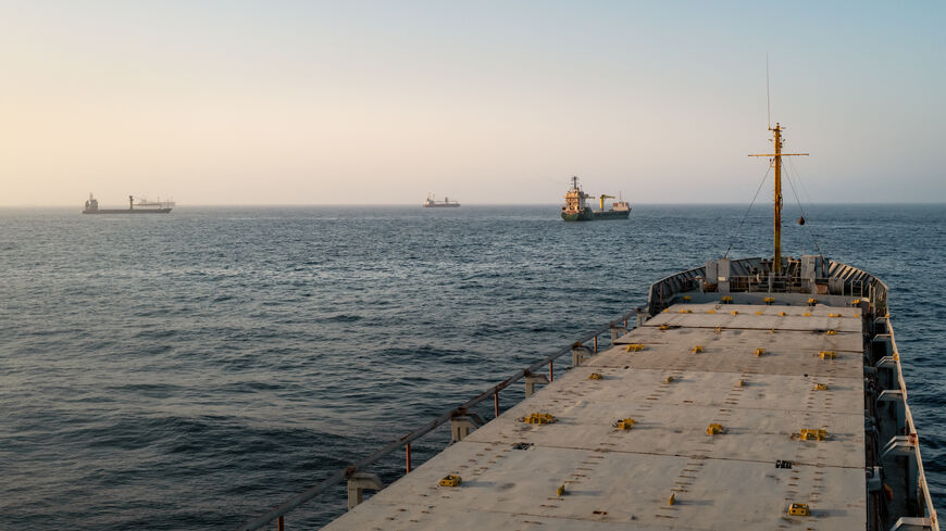 Oil tankers and cargo vessels are anchored off the coast of Oman after being stranded for days as congestion at Port Sultan Qaboos has prevented them from docking on June 23, 2026 in Muscat, Oman. The Strait of Hormuz, a vital shipping route for the region's oil and gas, was effectively blockaded since the outbreak of war between the United States and Iran in late February. This week's provisional peace deal between the countries was meant to reopen the waterway to shipping traffic, but the pace of that reo