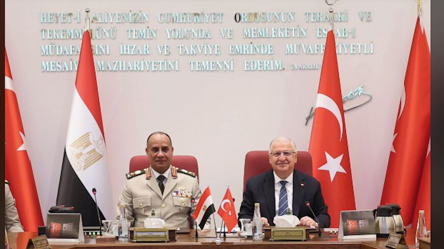 Turkish Defense Minister Yasar Guler and his Egyptian counterpart, Lt. Gen. Ashraf Salem Zaher, met at the Turkey’s Defense Ministry in Ankara, July 13, 2026. 