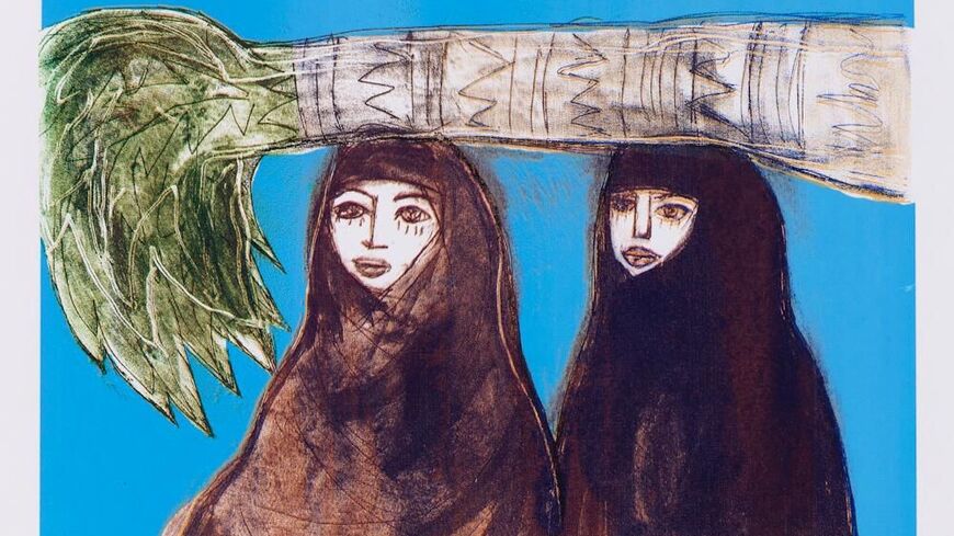 Thuraya Al-Baqsami. “Departure.” 2022. Silkscreen on paper. (Photo courtesy of the artist and Hafez Gallery)
