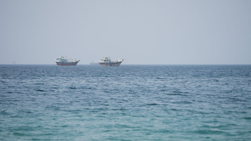 Vessels near the Strait of Hormuz, as seen from Musandam, Oman, August 6, 2026. REUTERS/Stringer