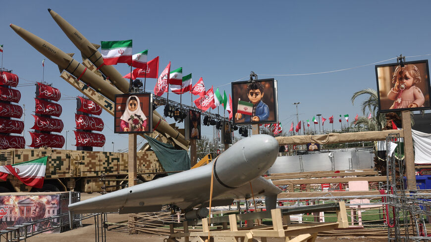 FILE PHOTO: An Iranian drone and an Iranian missile system are displayed in Azadi Square in Tehran, Iran, July 30, 2026. Majid Asgaripour/WANA (West Asia News Agency) via REUTERS/ File Photo