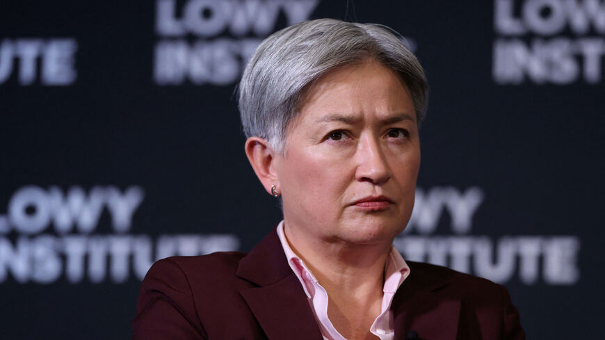 Australia's Foreign Minister Penny Wong reacts during a question-and-answer session following her delivery of the Allan Gyngell Lecture at the Lowy Institute in Sydney, Australia, August 14, 2026. REUTERS/Hollie Adams