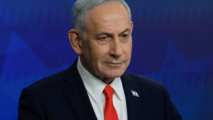 FILE PHOTO: Israeli Prime Minister Benjamin Netanyahu holds a news conference, following a U.S.-Iran deal, in Jerusalem, June 15, 2026. REUTERS/Ronen Zvulun/Pool/File Photo