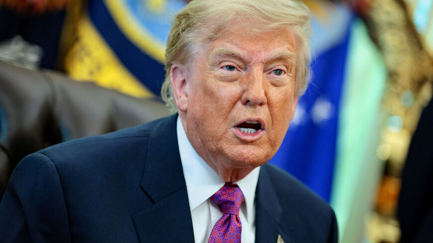U.S. President Donald Trump speaks during an event after signing an executive order renaming Lake Ontario as Lake America in the Oval Office at the White House in Washington, D.C., U.S., August 27, 2026. REUTERS/Evan Vucci
