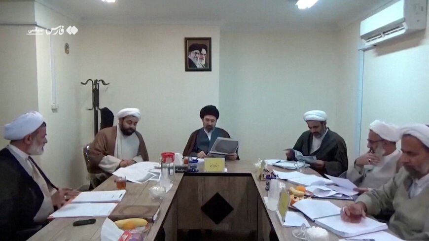 A still image from undated archive footage released by Iranian media on August 24, 2026, shows Mojtaba Khamenei attending a meeting before he assumed the role of Iran's Supreme Leader, at an unknown location.  Pool via WANA/REUTERS TV/Handout via REUTERS/File Photo