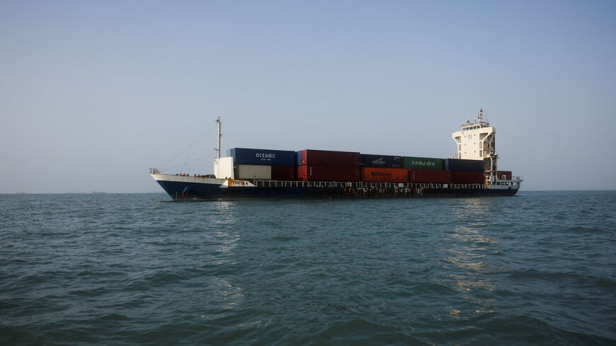 A vessel in the Strait of Hormuz visible near the beach of Bandar Abbas, Iran, August 27, 2026. Majid Asgaripour/WANA (West Asia News Agency) via REUTERS
