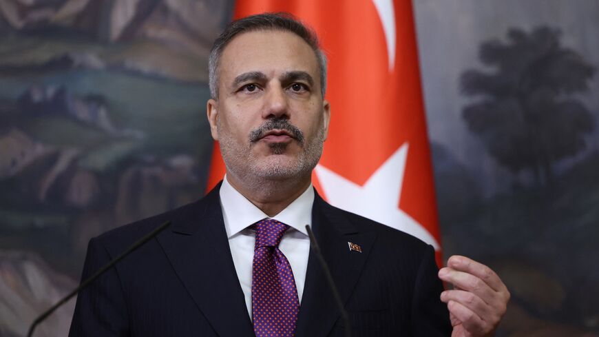 Turkish Foreign Minister Hakan Fidan attends a press conference in Moscow on June 16, 2026.
