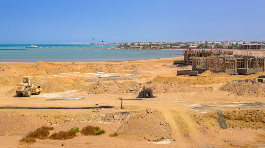 Building construction at the Red Sea in Egypt.