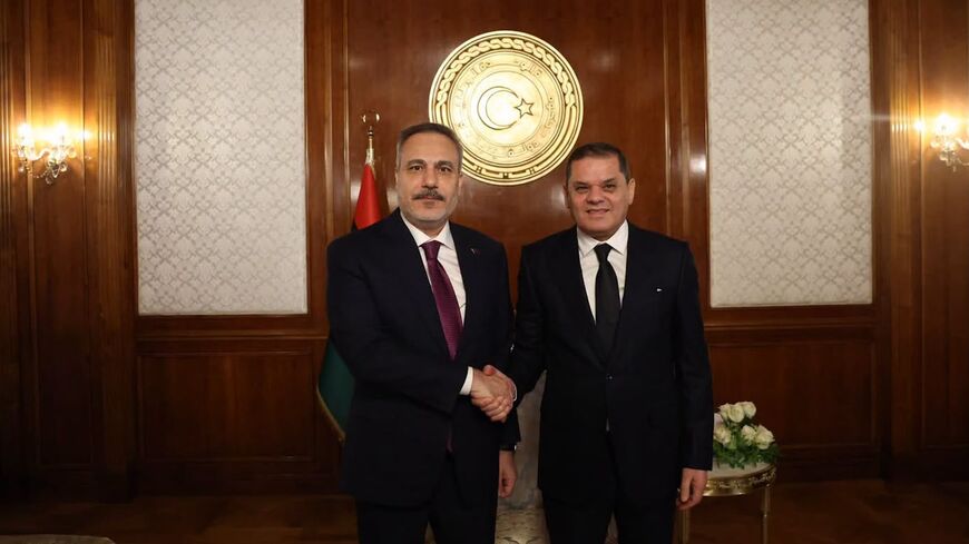 Minister of Foreign Affairs Hakan Fidan met with Abdul Hamid Dbeibah, Prime Minister of the Government of National Unity of Libya, in Tripoli on Aug. 11, 2026.