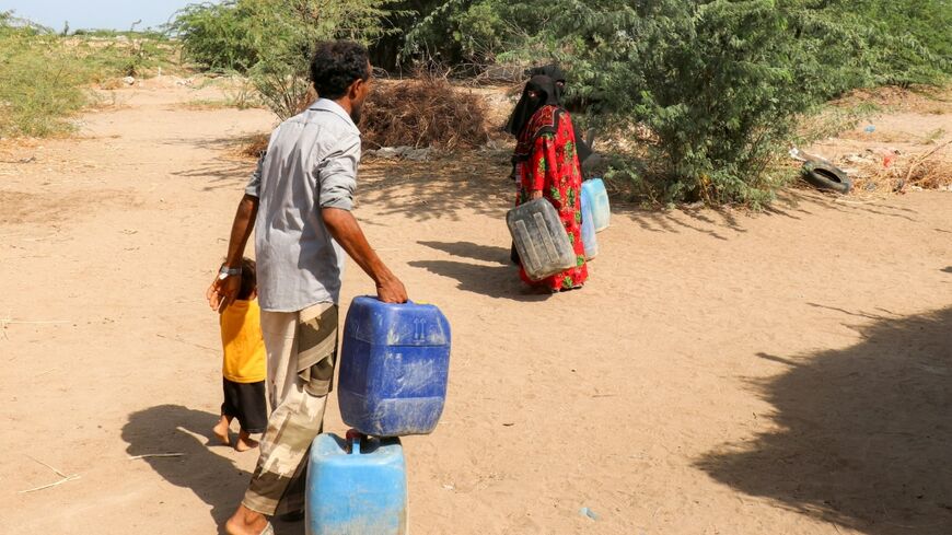 Salama Saeed (R) fled her village in Yemen after clashes with Houthi rebels