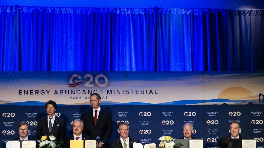US leaders at the G20 meeting of energy ministers in Houston touted American power and avoided discussing consequences of the Iran war