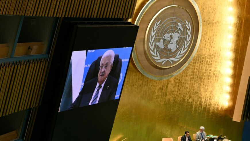 Palestinian president Mahmoud Abbas spoke to the UN General Assembly by video message after Washington denied him a visa