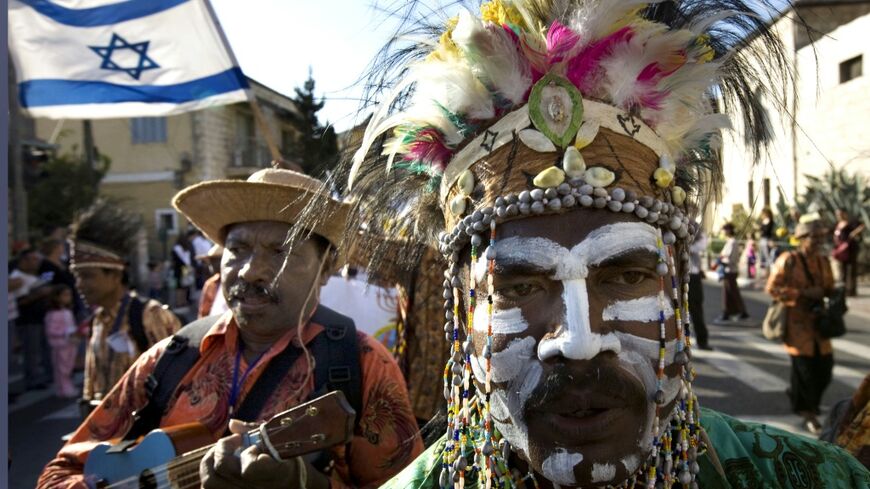 Christian pilgrims from Papua New Guinea joined thousands taking part in an annual support march for Israel in Jerusalem in 2008.