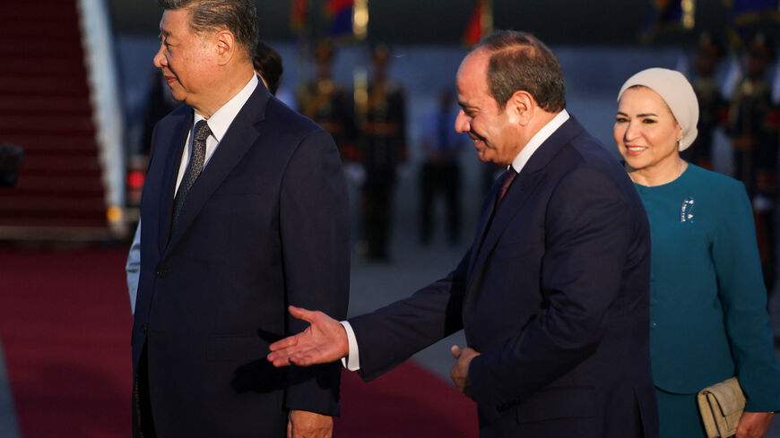 Chinese President Xi Jinping is welcomed by Egyptian President Abdel Fattah al-Sisi upon his arrival at Cairo International Airport for an official visit to Egypt, which is his first state visit to the country in 10 years, in Cairo, Egypt, September 1, 2026. REUTERS/Mohamed Abd El Ghany/Pool