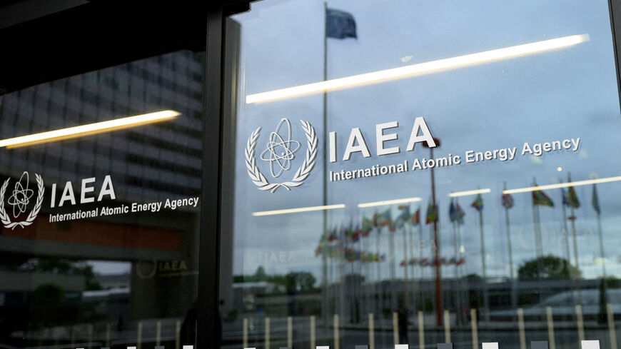 FILE PHOTO: The IAEA logo is displayed in front of the agency’s headquarters in Vienna, Austria, June 5, 2026. REUTERS/Elisabeth Mandl/File Photo