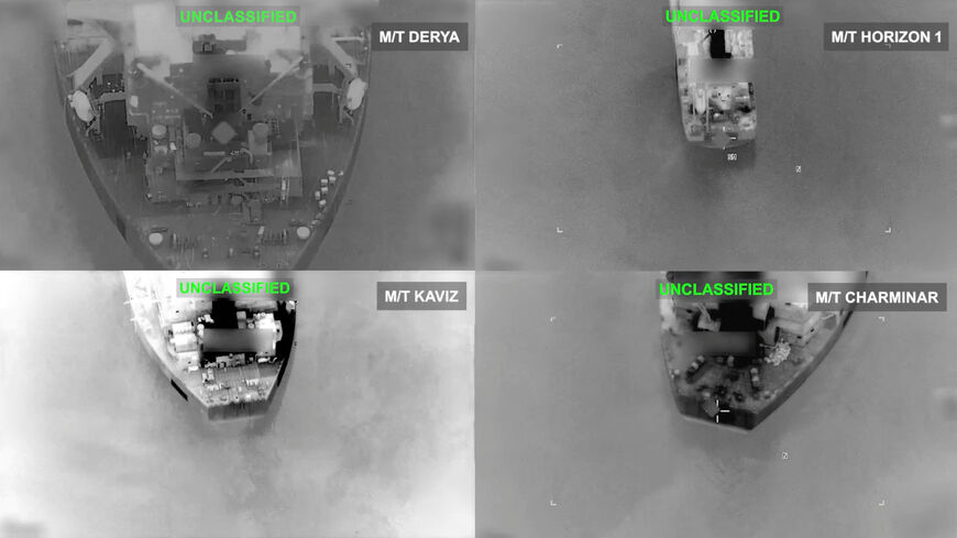 Iranian crude oil carriers before being struck, which U.S. Central Command says it targeted after attempted Iranian missile attacks on a U.S. Navy warship over the past two days, at an unknown location in this still image taken from video released September 8, 2026.   U.S. Central Command/Handout via REUTERS