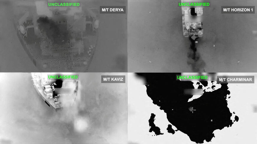 Iranian crude oil carriers after being struck, which U.S. Central Command says it targeted after attempted Iranian missile attacks on a U.S. Navy warship over the past two days, at an unknown location in this still image taken from video released September 8, 2026.  U.S. Central Command/Handout via REUTERS
