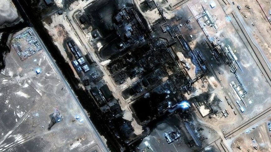 Satellite imagery shows the Saudi Arabia East-West pipeline before and after attack