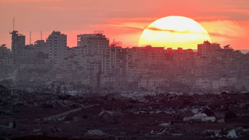The sun sets over Gaza