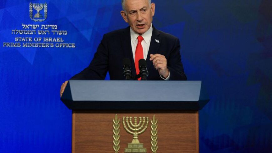 FILE PHOTO: Israeli Prime Minister Benjamin Netanyahu holds a news conference, following a U.S.-Iran deal, in Jerusalem