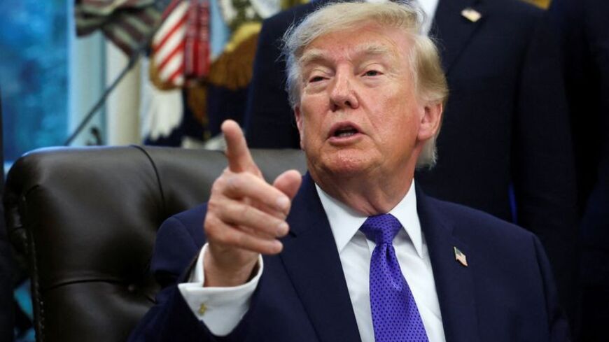 US President Trump makes an announcement from the Oval Office at the White House