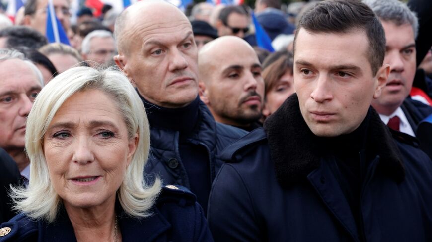 Le Pen (L) has shown Bardella (R) her full support until now