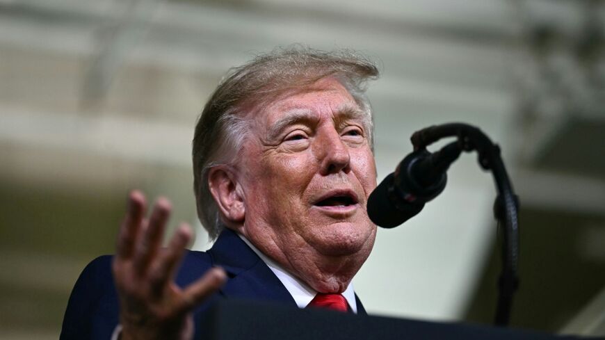 US President Donald Trump delivers remarks at the Peterbilt Motors facility in Denton, Texas, on October 1, 2026