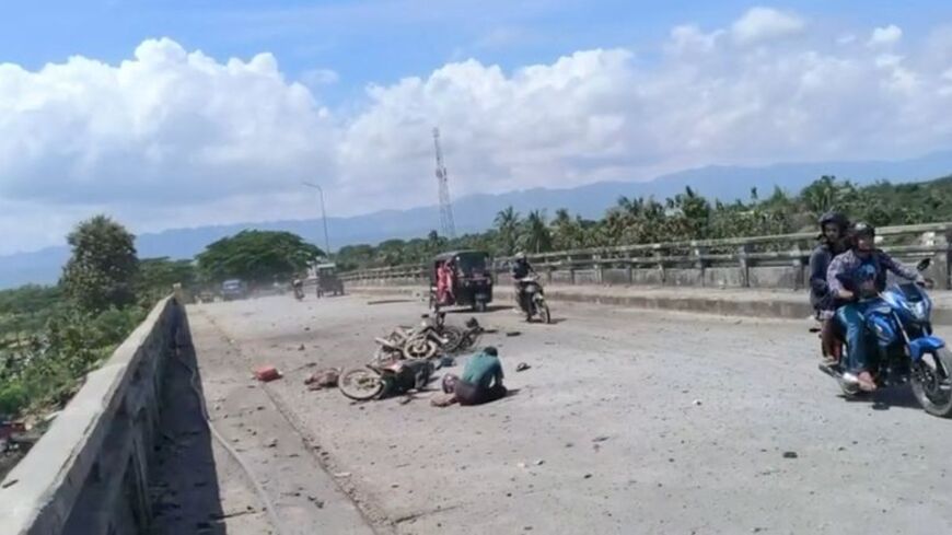 Aftermath of a Myanmar military airstrike, according to a rebel group that controls the area and a local aid worker, in Kyauktaw, Rakhine State