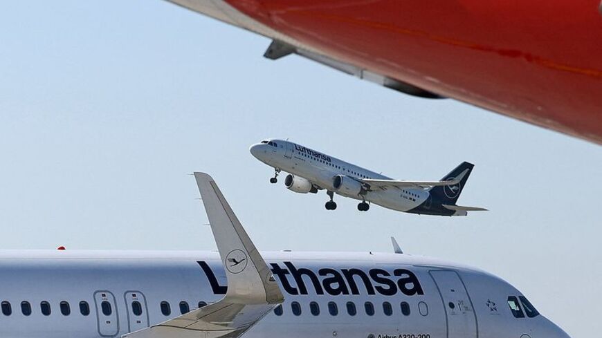 An aircraft of German air carrier Lufthansa takes off from Berlin Brandenburg Airport in Schoenefeld
