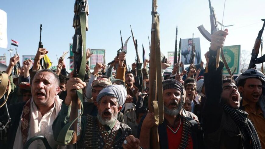 Houthi supporters rally to show support for the movement in Sanaa