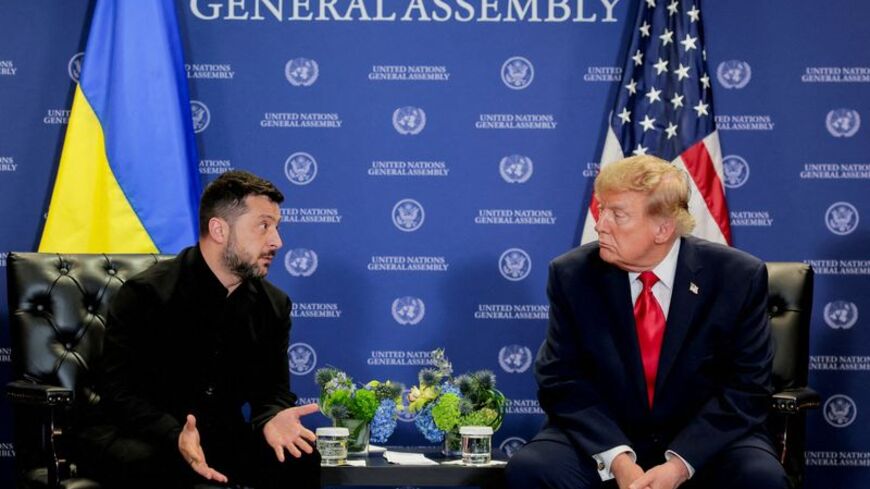 FILE PHOTO: US President Trump participates in a bilateral meeting with Ukraine's President Zelenskiy during the 81st United Nations General Assembly in New York City