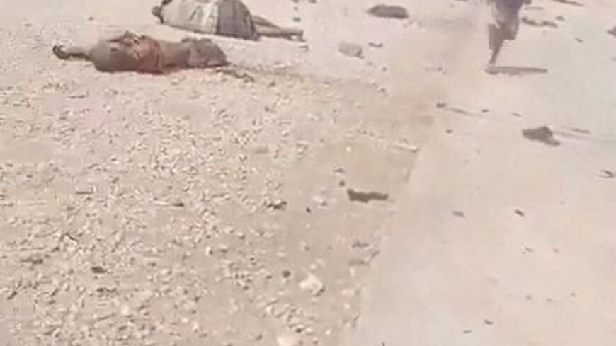 Aftermath of a Houthi attack on Yemeni government military camp in Shabwa