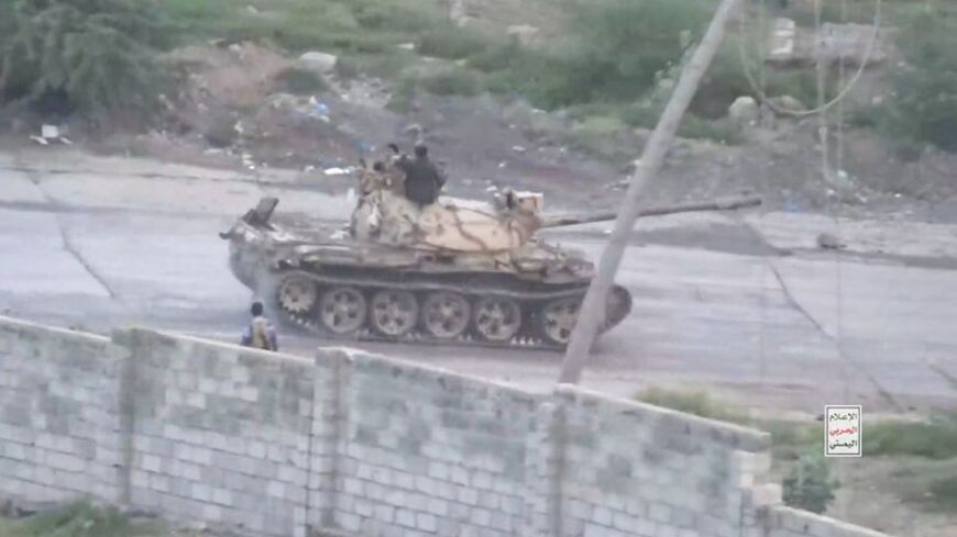 Clashes between Houthi fighters and Saudi-backed Yemeni government forces in a location given as Taiz