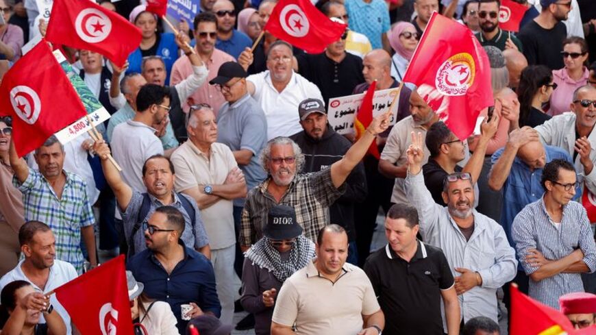 FILE PHOTO: Protest led by UGTT, in Tunis
