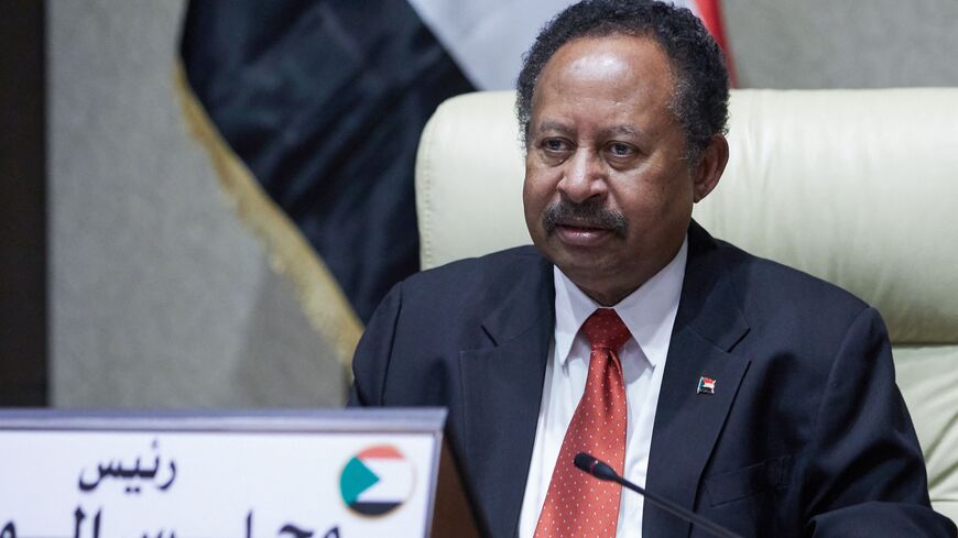Sudan's Prime Minister Abdalla Hamdok chairs an emergency cabinet session in the capital, Khartoum, on Oct. 18, 2021.