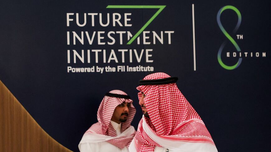 Participants arrive to attend the annual Future Investment Initiative conference in Riyadh on Oct. 29, 2024. — FAYEZ NURELDINE/AFP via Getty Images