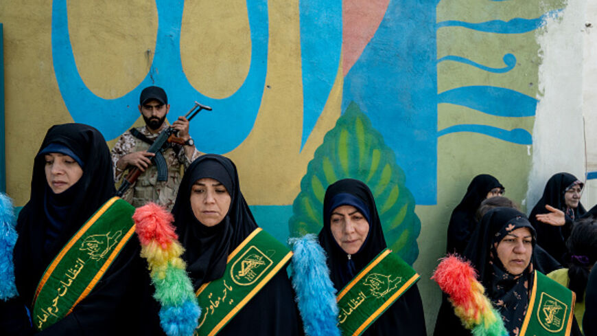  People attend the funeral ceremony of Mahan Setareh, a member of the paramilitary Basij force who was killed in the recent Israeli attacks on June 26, 2025 in Tehran, Iran. A cease-fire between Israel and Iran has brought an end to 12 days of daily aerial attacks that started with Israel's strikes on Iranian military and nuclear sites on June 13. (Photo by Majid Saeedi/Getty Images)
