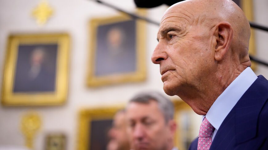WASHINGTON, DC - SEPTEMBER 25: U.S. ambassador to Turkey Thomas Barrack attends a meeting with U.S. President Donald Trump and President of Turkey Recep Tayyip Erdogan in the Oval Office at the White House on September 25, 2025 in Washington, DC. Trump has signaled that the U.S. might lift a ban on F-35 sales to Turkey during Erdogan's first visit to the White House since 2019. (Photo by Andrew Harnik/Getty Images)