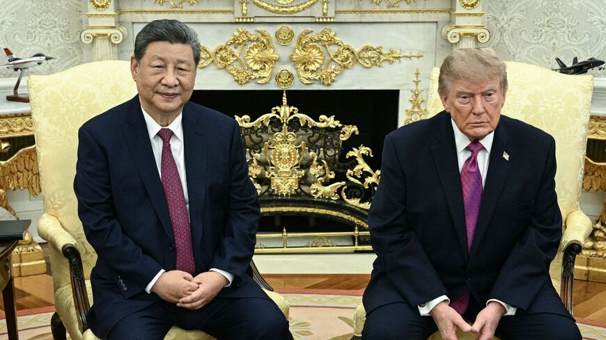 US President Donald Trump and China's President Xi Jinping hold a bilateral meeting in the Oval Office 