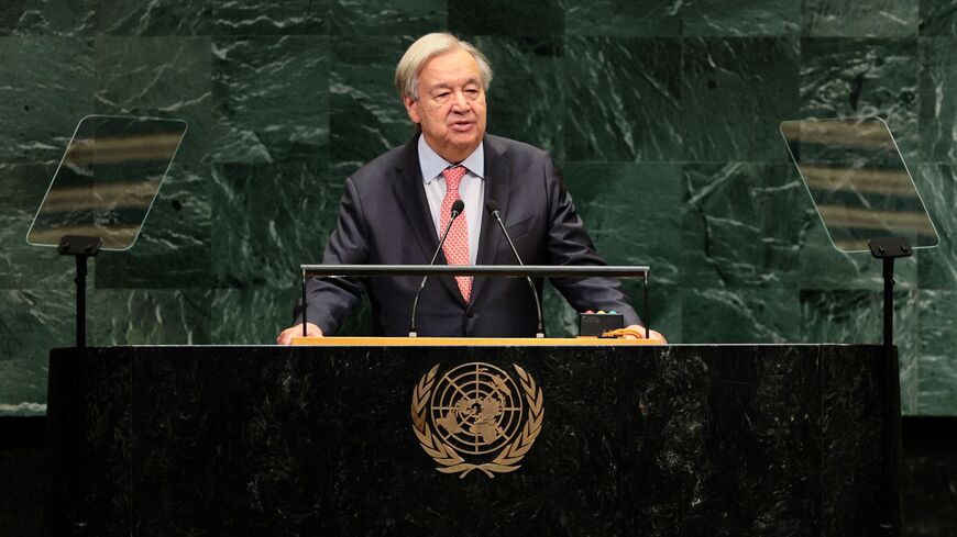 United Nations Secretary-General António Guterres speaks at the UNGA