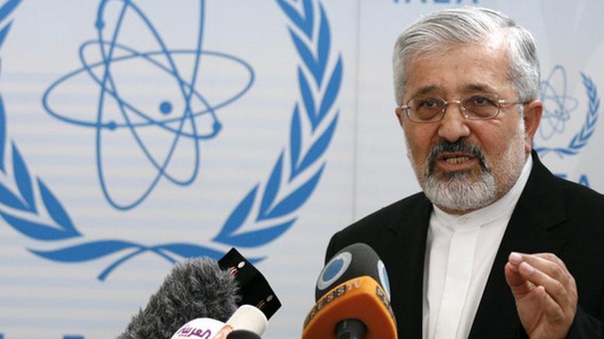 Iran's International Atomic Energy Agency (IAEA) ambassador Ali Asghar Soltanieh reacts as he addresses a news conference during a board of governors meeting at the United Nations headquarters in Vienna June 6, 2012. A senior Iranian official expressed hope on Wednesday that his country and the U.N. nuclear watchdog would soon be able to seal a framework agreement to resume a stalled investigation into Tehran's disputed atomic activities.    REUTERS/Herwig Prammer  (AUSTRIA - Tags: POLITICS ENERGY)