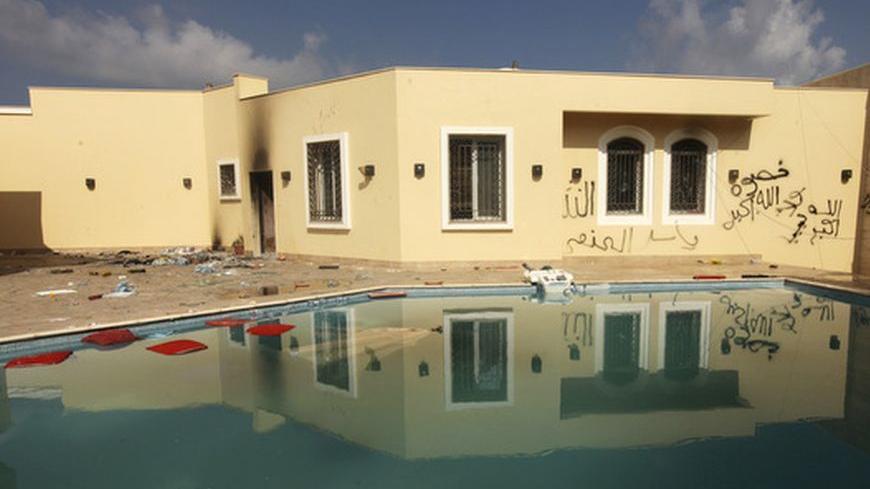An exterior view of the U.S. consulate, which was attacked and set on fire by gunmen yesterday, in Benghazi September 12, 2012. Christopher Stevens, the U.S. ambassador to Libya, and three embassy staff were killed as they rushed away from the consulate building, stormed by al Qaeda-linked gunmen blaming America for a film that they said insulted the Prophet Mohammad. Stevens was trying to leave the consulate building for a safer location as part of an evacuation when gunmen launched an intense attack, appa