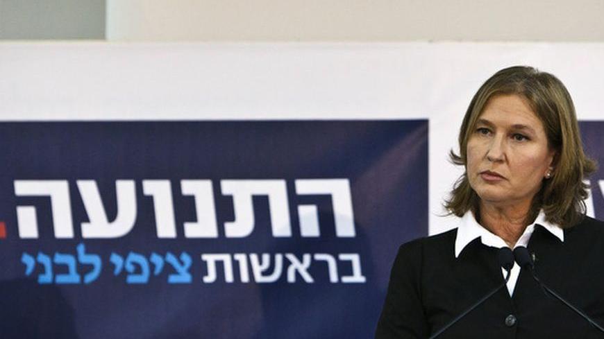 Former centrist Israeli Foreign Minister Tzipi Livni holds a news conference in Tel Aviv November 27, 2012. Livni announced on Tuesday she would challenge Prime Minister Benjamin Netanyahu in a Jan. 22 election by running for office as head of a new political party she vowed would "fight for peace."    REUTERS/Nir Elias (ISRAEL - Tags: POLITICS ELECTIONS)