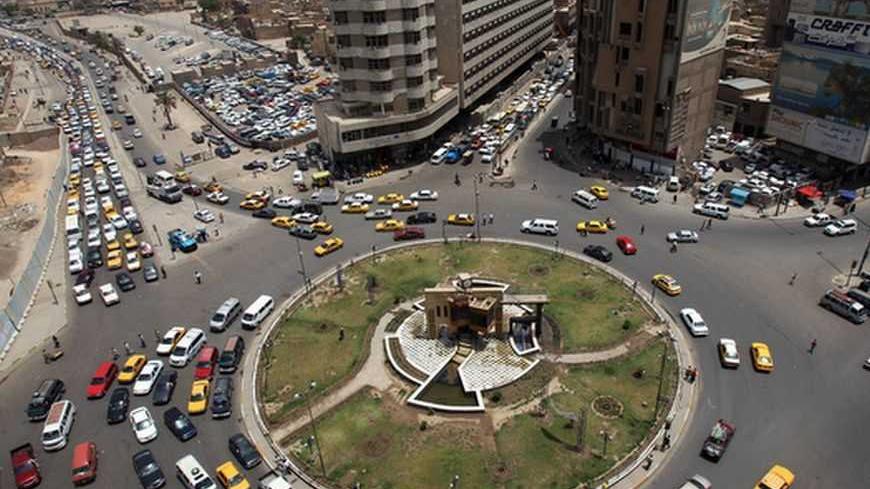 An aerial view shows Baghdad's Khilani Square in central Baghdad May 23, 2010.    REUTERS/Saad Shalash (IRAQ - Tags: CITYSCAPE)