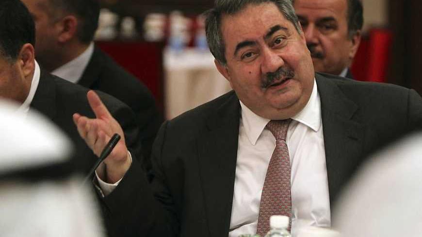 Iraqi Foreign Minister Hoshyar Zebari gestures as he attends the joint Iraqi-Kuwaiti committee meeting in Baghdad, April 29, 2012. REUTERS/Ahmad Al-Rubaye/Pool (IRAQ - Tags: POLITICS) - RTR31DML