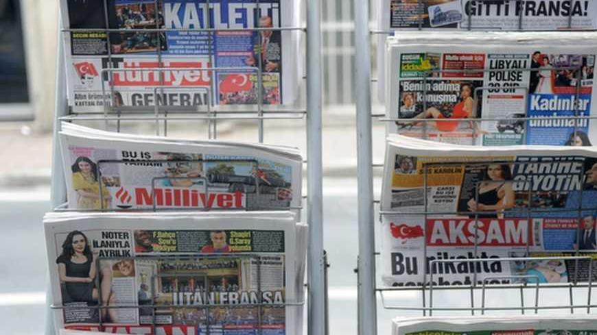 Newspapers are displayed at a newsstand on January 24, 2012 in the Karakoy neighborhood of Istanbul. Turkish newspapers criticized the January 23 vote by the French Senate making denial of the Armenian genocide a crime. The French Senate on January 23 approved, by 127 votes to 86, the measure which makes it an offence punishable by jail in France to deny that the 1915 massacre of Armenians by Ottoman Turk forces amounted to genocide. Turkish Prime Minister Recep Tayyip Erdogan on January 24 slammed as discr