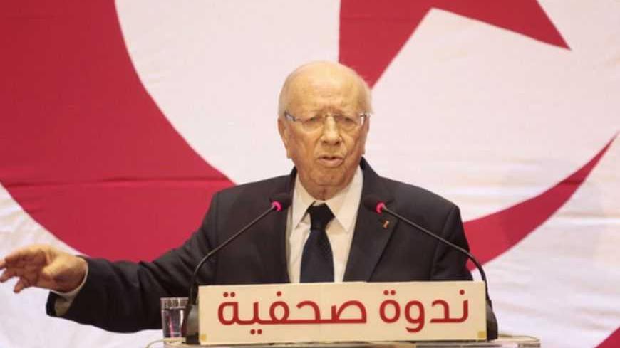 Tunisia's former prime minister and leader of "Tunisia's Call" party Beji Caid Essebsi speaks during a news conference in Tunis September 20, 2012.    REUTERS/Zoubeir Souissi  (TUNISIA - Tags: POLITICS) - RTR386OM