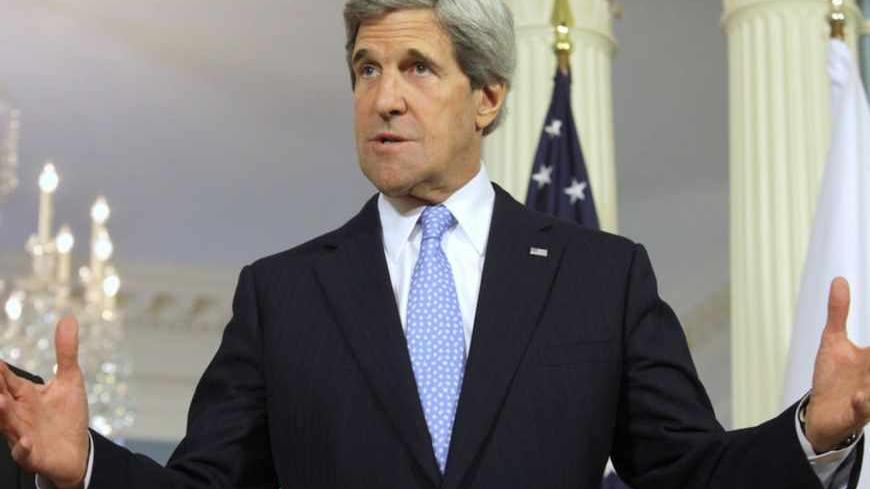 U.S. Secretary of State John Kerry talks to the media at the State Department in Washington May 10, 2013. REUTERS/Yuri Gripas (UNITED STATES - Tags: POLITICS) - RTXZHJM