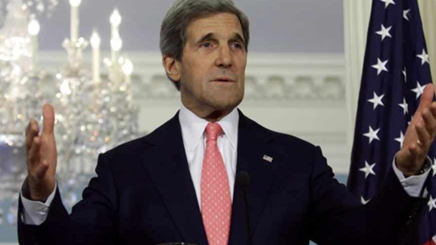 U.S. Secretary of State John Kerry speaks to the media about Syria at the State Department in Washington May 31, 2013. REUTERS/Yuri Gripas (UNITED STATES - Tags: POLITICS) - RTX107CG