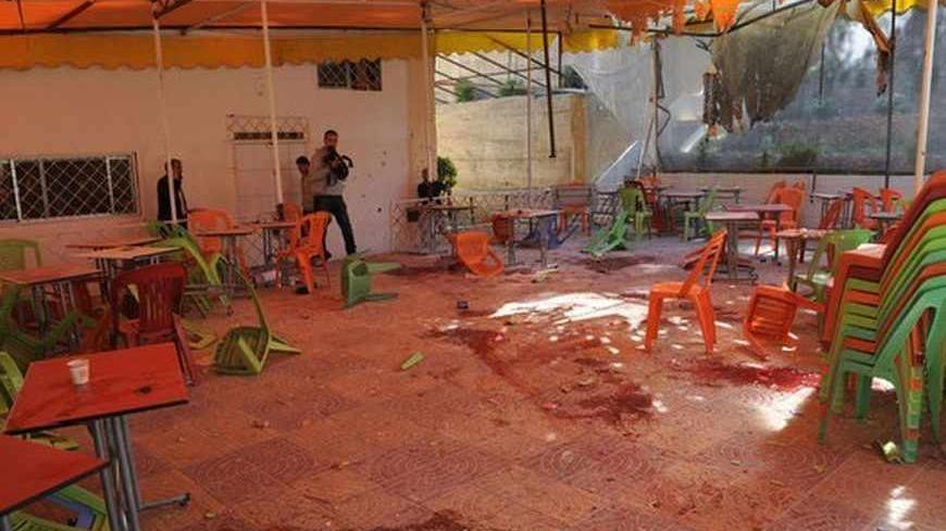 A view shows debris and blood after mortar bombs landed on the canteen of Damascus University's College of Architecture, March 28, 2013 in this handout photograph distributed by Syria's national news agency SANA.Twelve Syrian students were killed on Thursday when rebel mortar bombs landed on the canteen of Damascus University's College of Architecture, state-run media said. Al-Ikhbariya television showed images of doctors pumping the chests of at least two young men and blood splattered on the floor of what